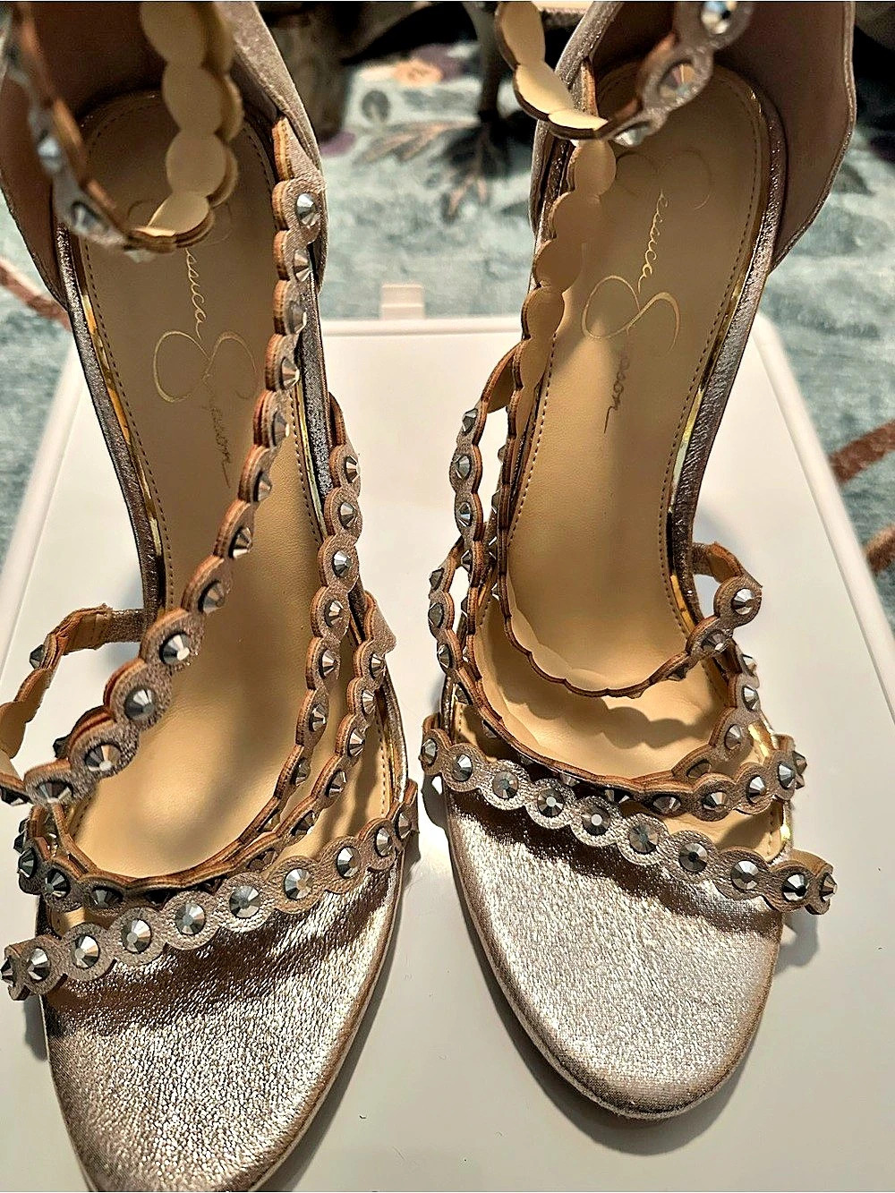Jessica Simpson Embellished Ankle Strap Heels in  Size 10